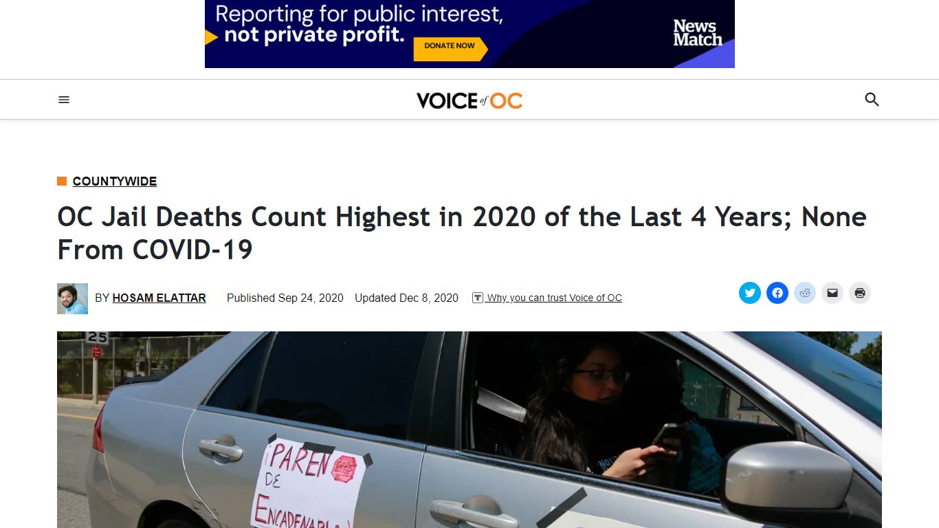 OC Jail Deaths Count Highest in 2020 of the Last 4 Years; None From ...